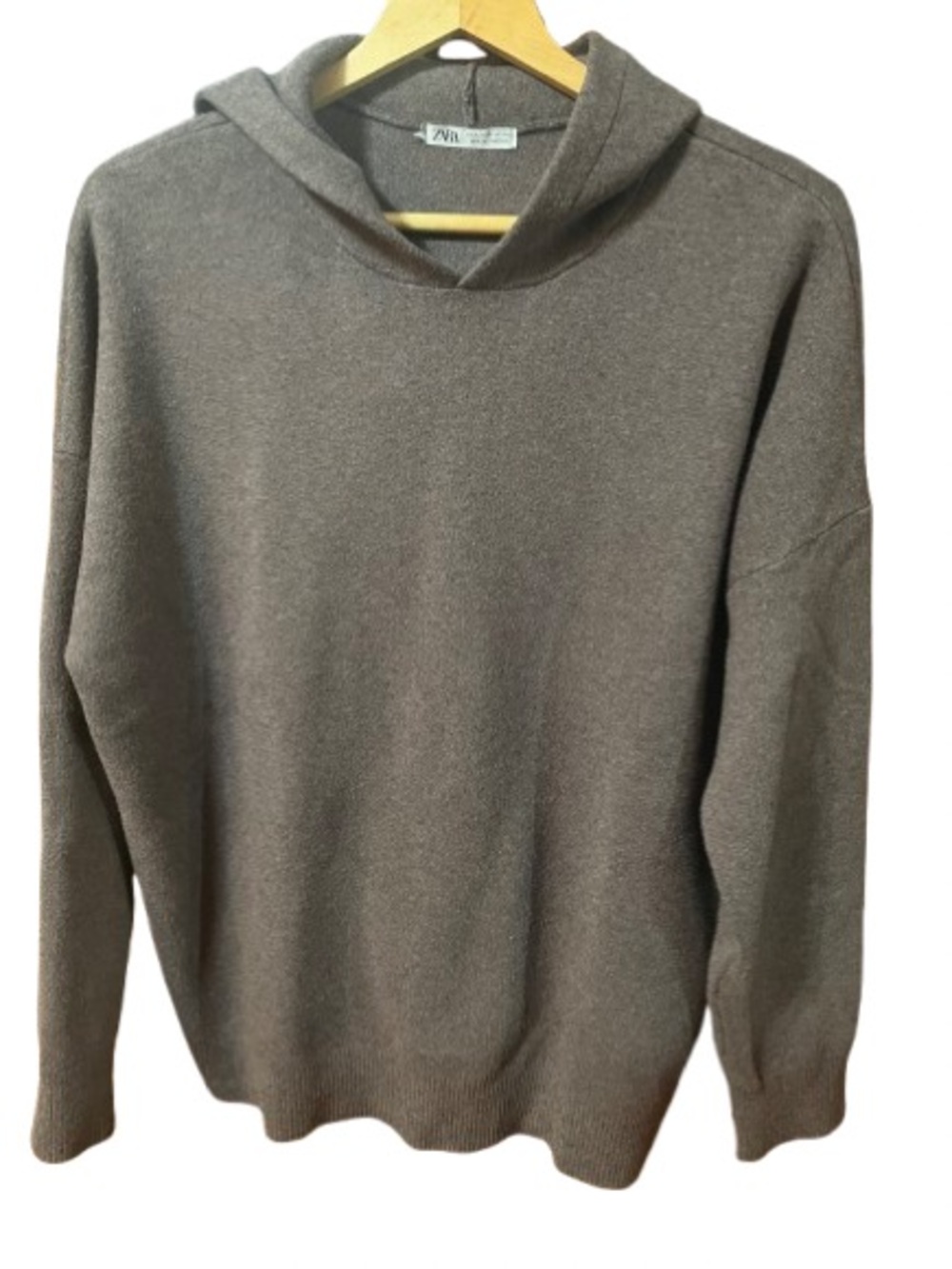 Zara Brown Sweatshirt Hoodie Sweater - Soft Knit Pullover Size XL